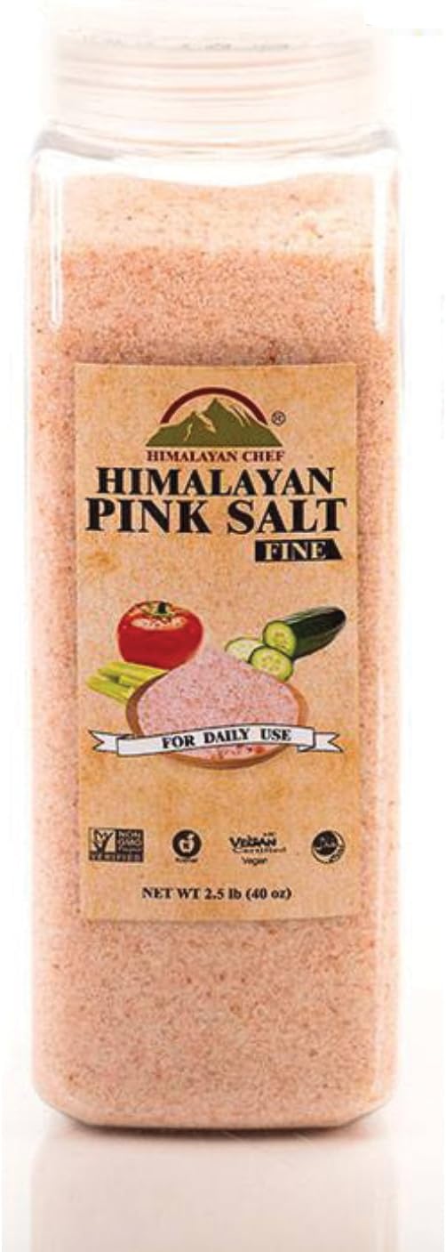 himalayan chef 粉色细盐玻璃调味罐 fine himalayan pink salt 2.