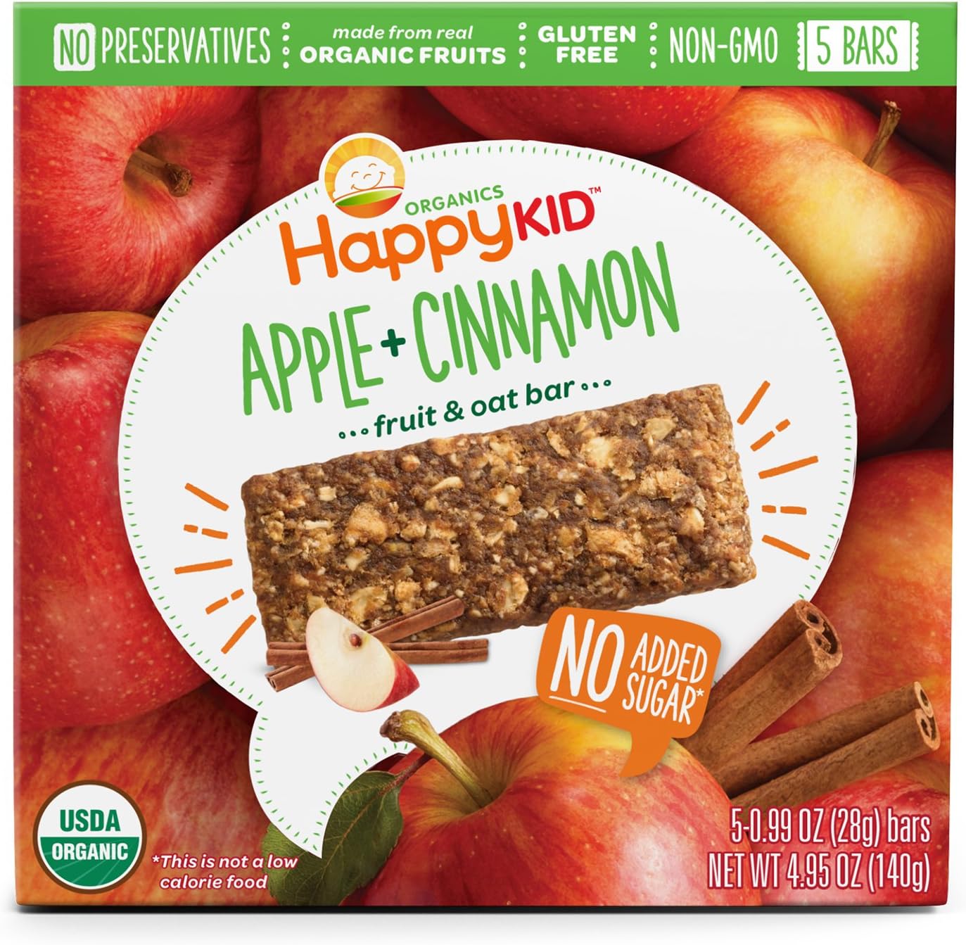 5 count box (pack of 6) chewy oat bars with organic fruits &
