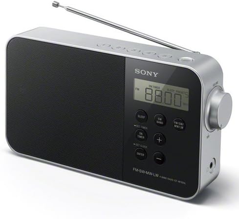 sony 索尼 icf-m780便携式数字时钟收音机(ukw/kw/mw/lw调频,led照明