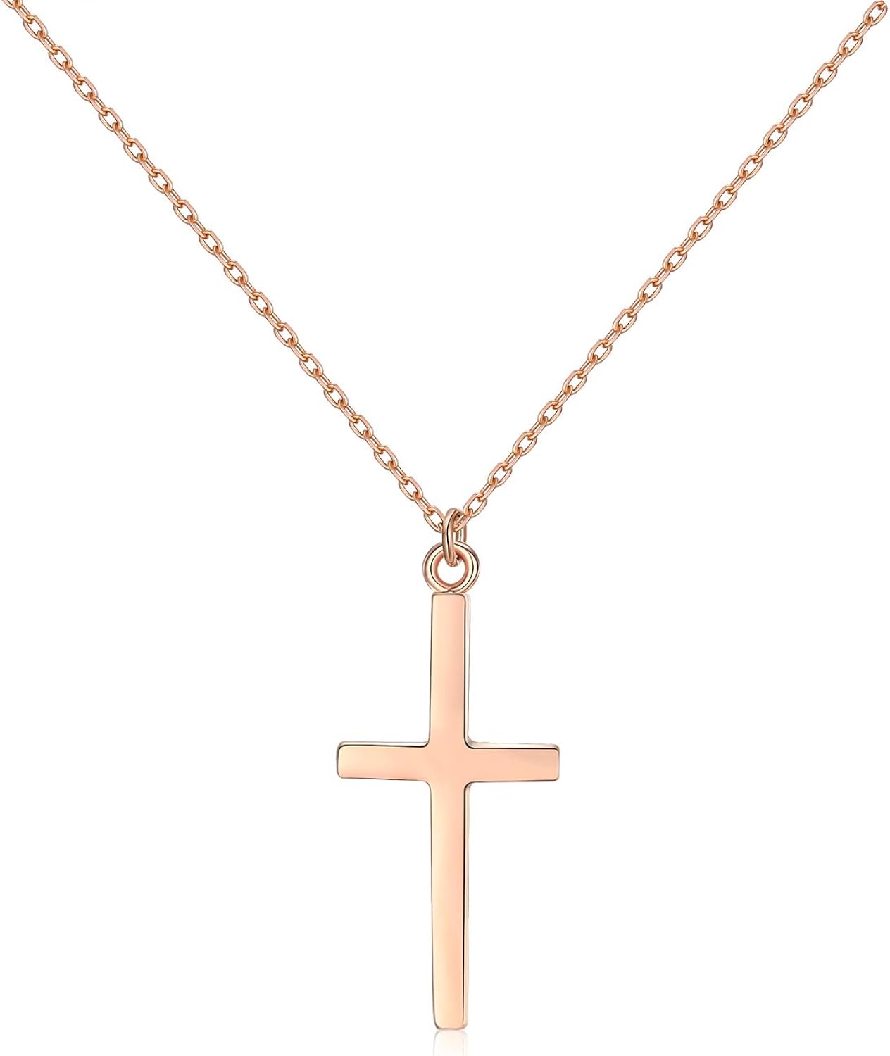 3umeter 925纯银十字架吊坠项链女士小号十字架吊坠项链生日礼物18