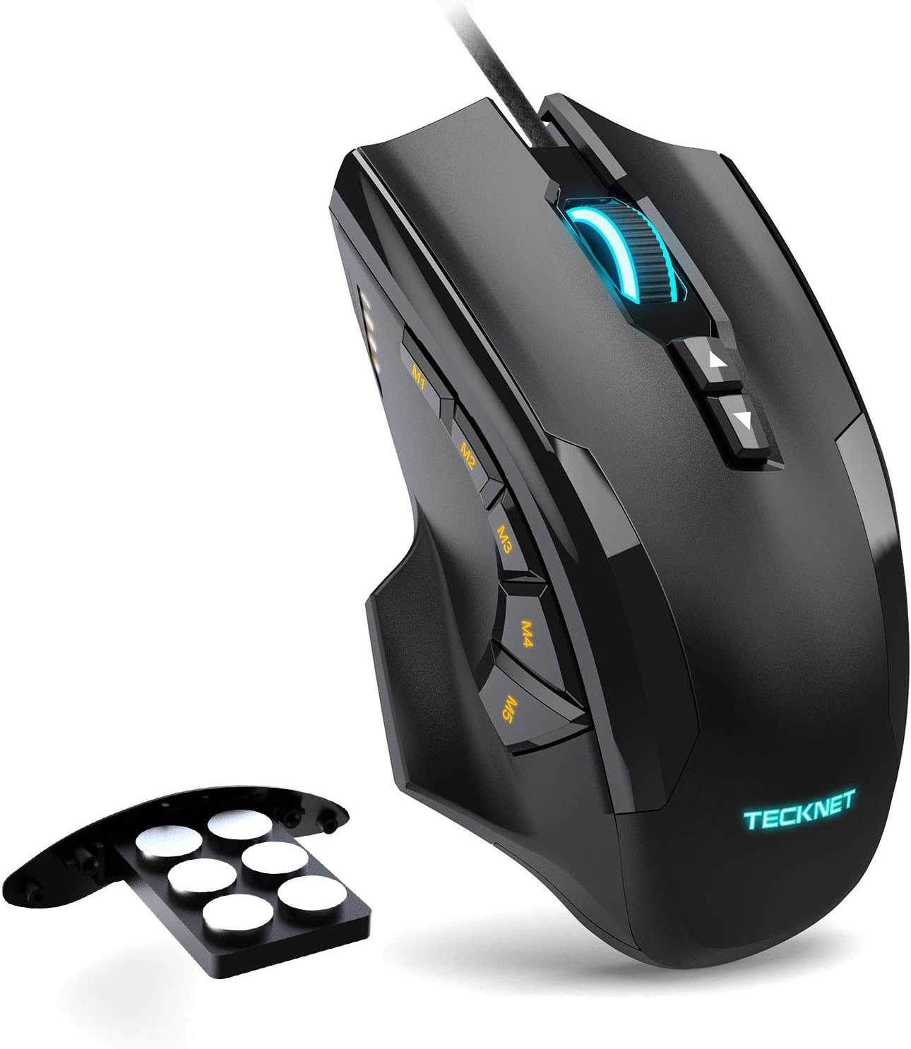 tecknet hypertrak 高精度可编程激光游戏鼠标,16400 dpi,10 个可编程