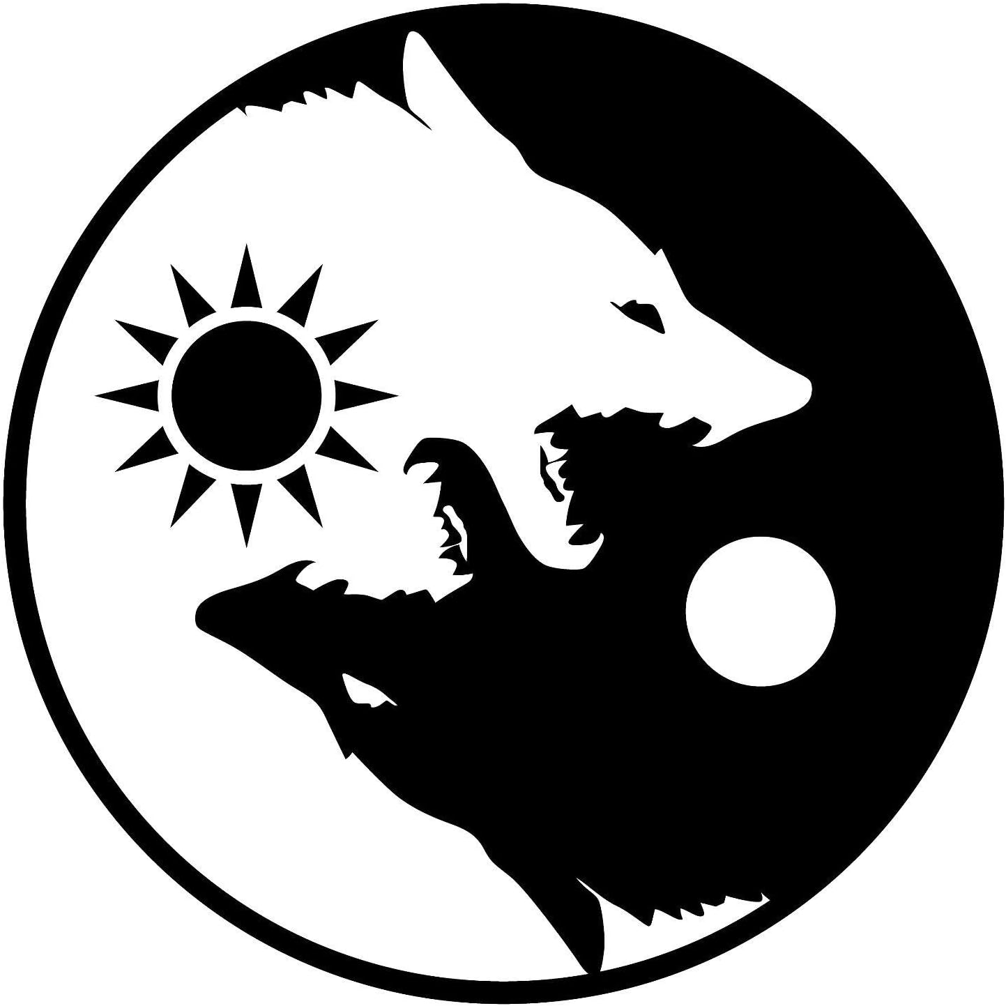 ota sticker 大号尺寸 yin yang 狼黑色白色贴花符号用于汽车车窗卡车