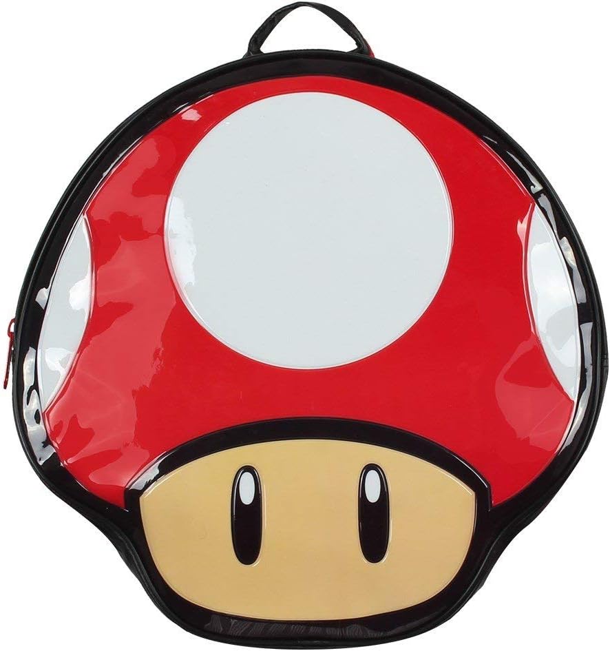 bioworld 任天堂*马里奥兄弟蘑菇形背包,多色 (bp990401ntn) 休闲背包