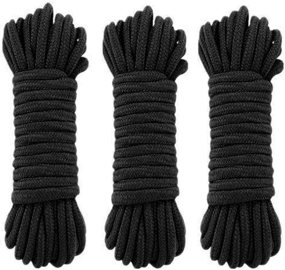bondage 软绳,3 条装 10m 33 英尺棉绳工艺绳加厚棉绳成人游戏约束