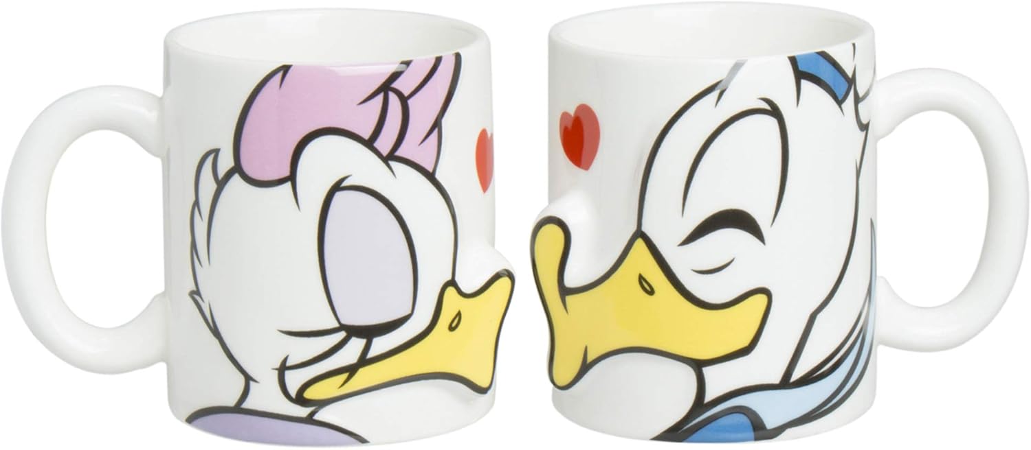 disney 迪士尼 唐老鸭&黛丝亲吻造型 情侣马克杯 san2229