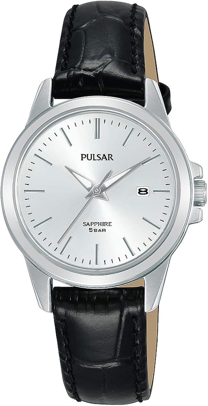 pulsar 女士模拟石英手表真皮表带 ph7509x1