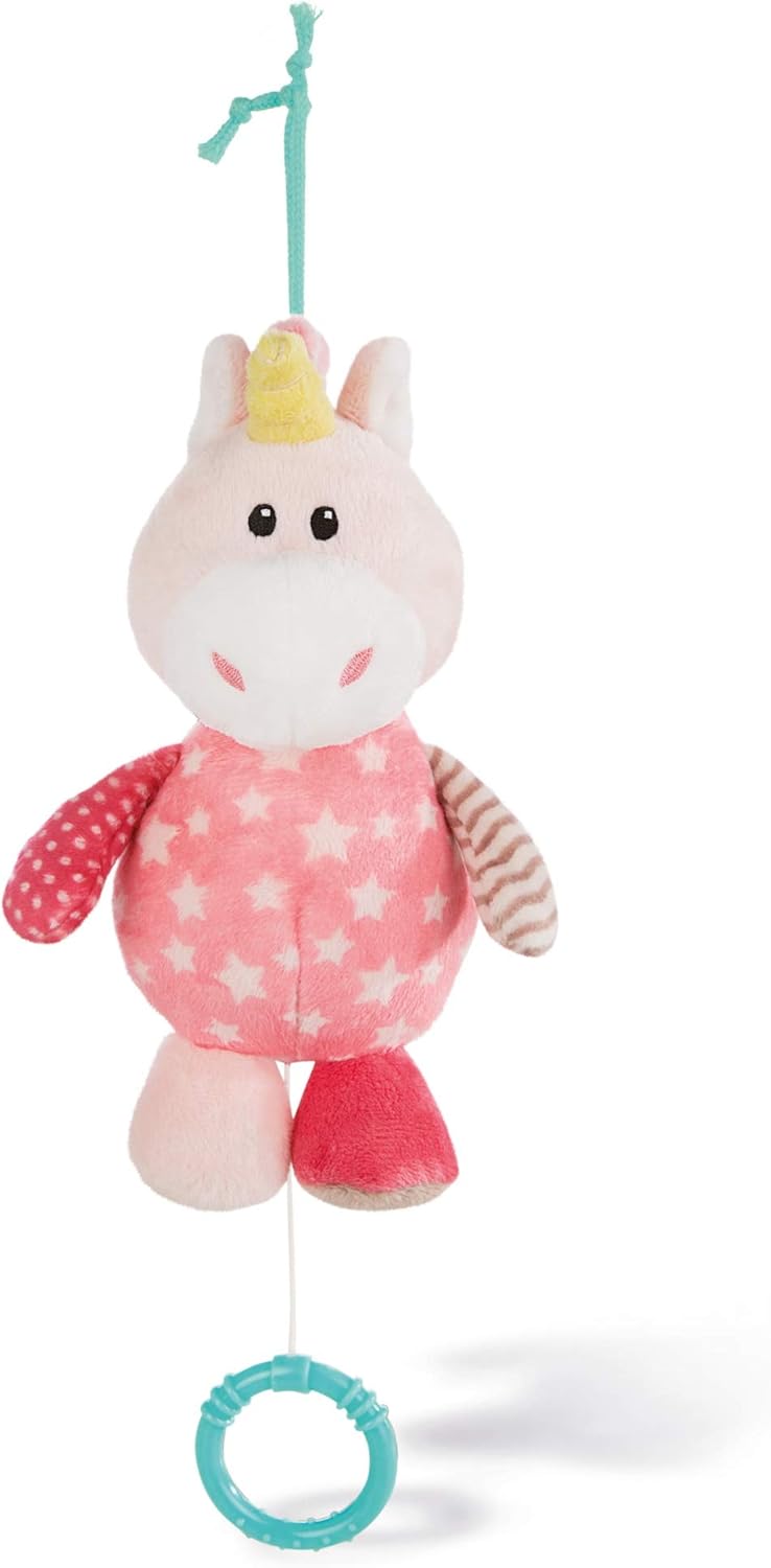 nici 礼祺 43657 音乐软玩具独角兽音乐盒独角兽 stupsi,18厘米,粉红