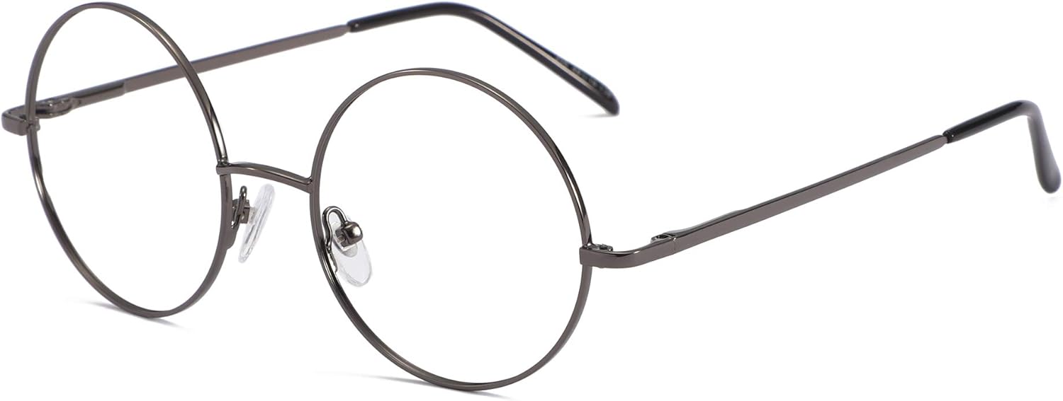 soolala 酷炫复古圆形金属框架弹簧铰链老花镜男女皆宜