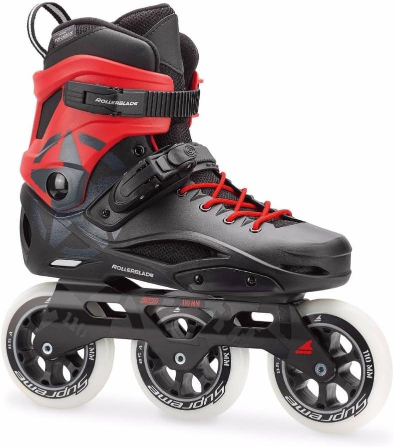 rollerblade 中性款成人 rb 110 3wd 直排轮滑冰,黑色/红色,220