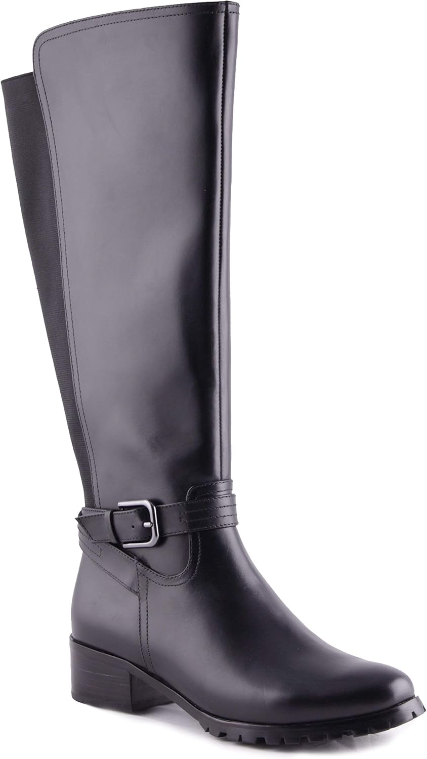 aqua diva kerry 宽筒黑色皮靴 12
