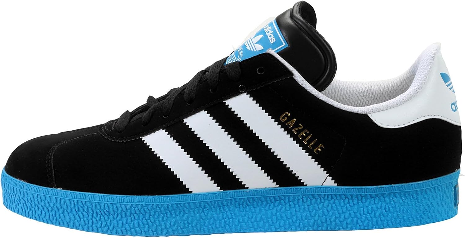 adidas 阿迪达斯 originals 男式 gazelle 2 黑色/白色/太阳蓝 7.