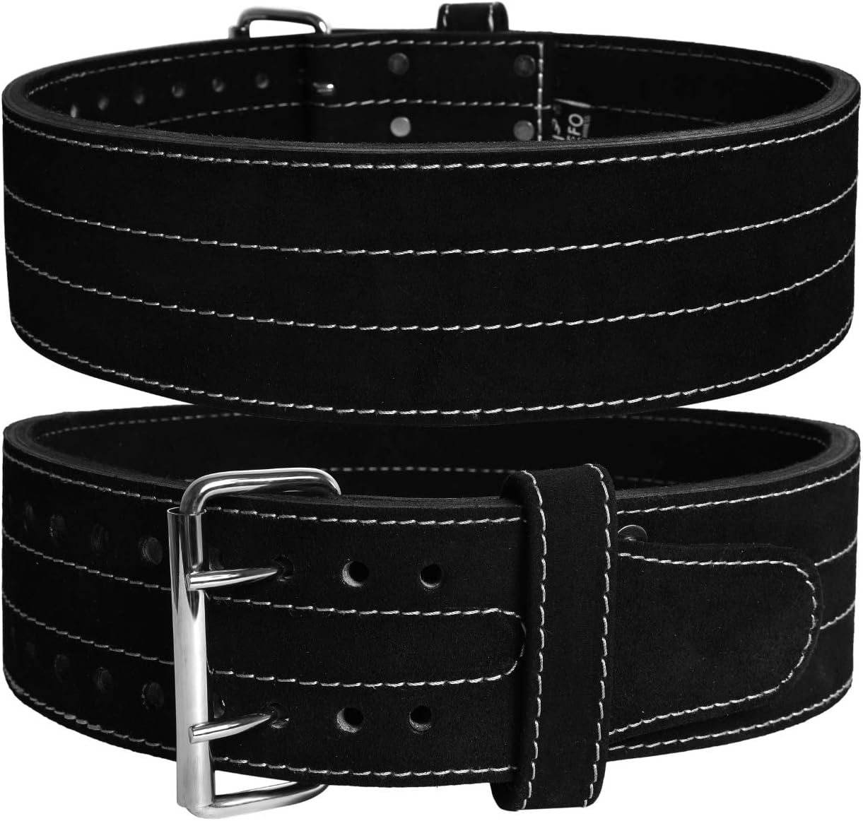 厚} {4 英寸宽} {双叉} {单叉} 举重健身健身房训练锻炼背扣腰带男女