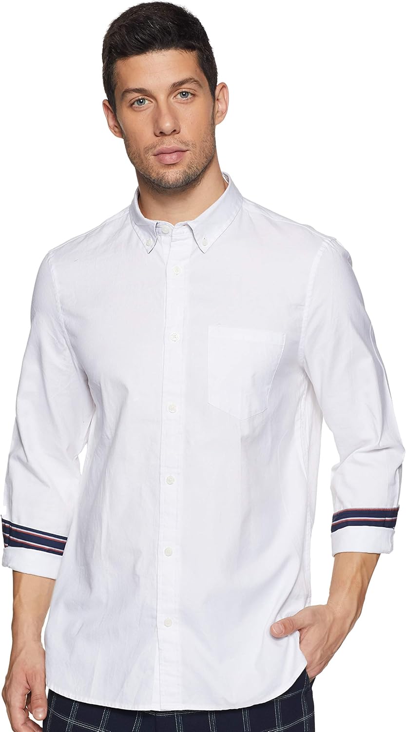 calvin klein mens micro 方格平纹长袖梭织衬衫