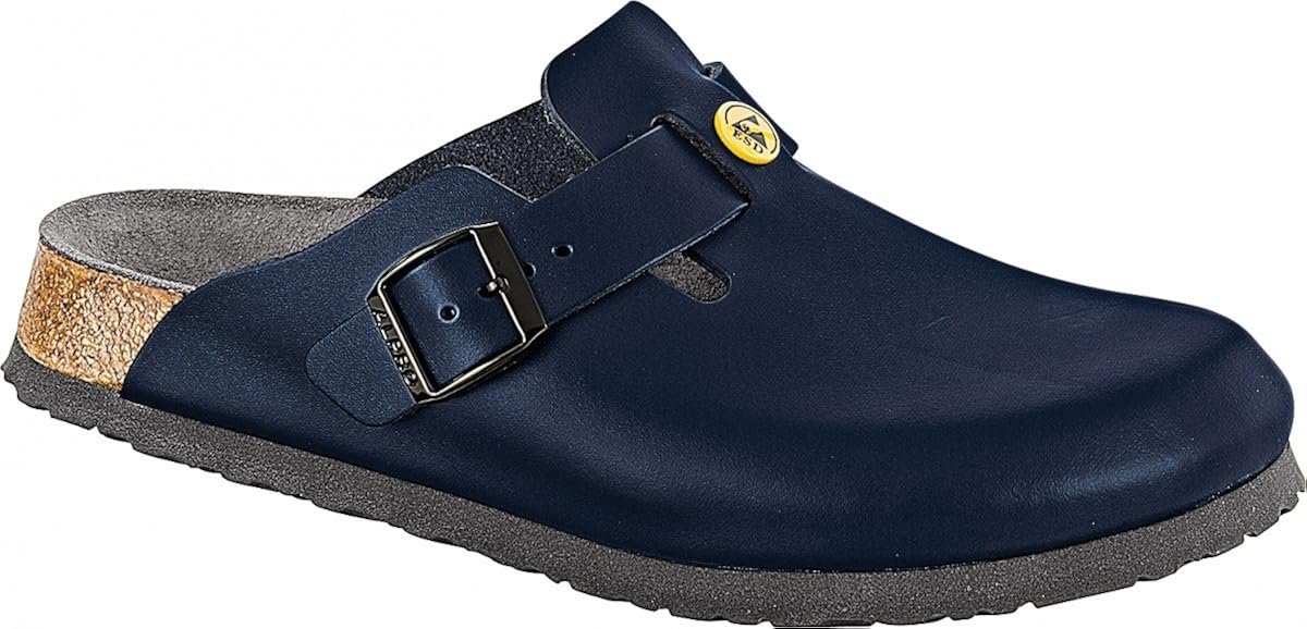 birkenstock 经典波士顿皮革中性成人穆勒鞋 蓝色 42 eu