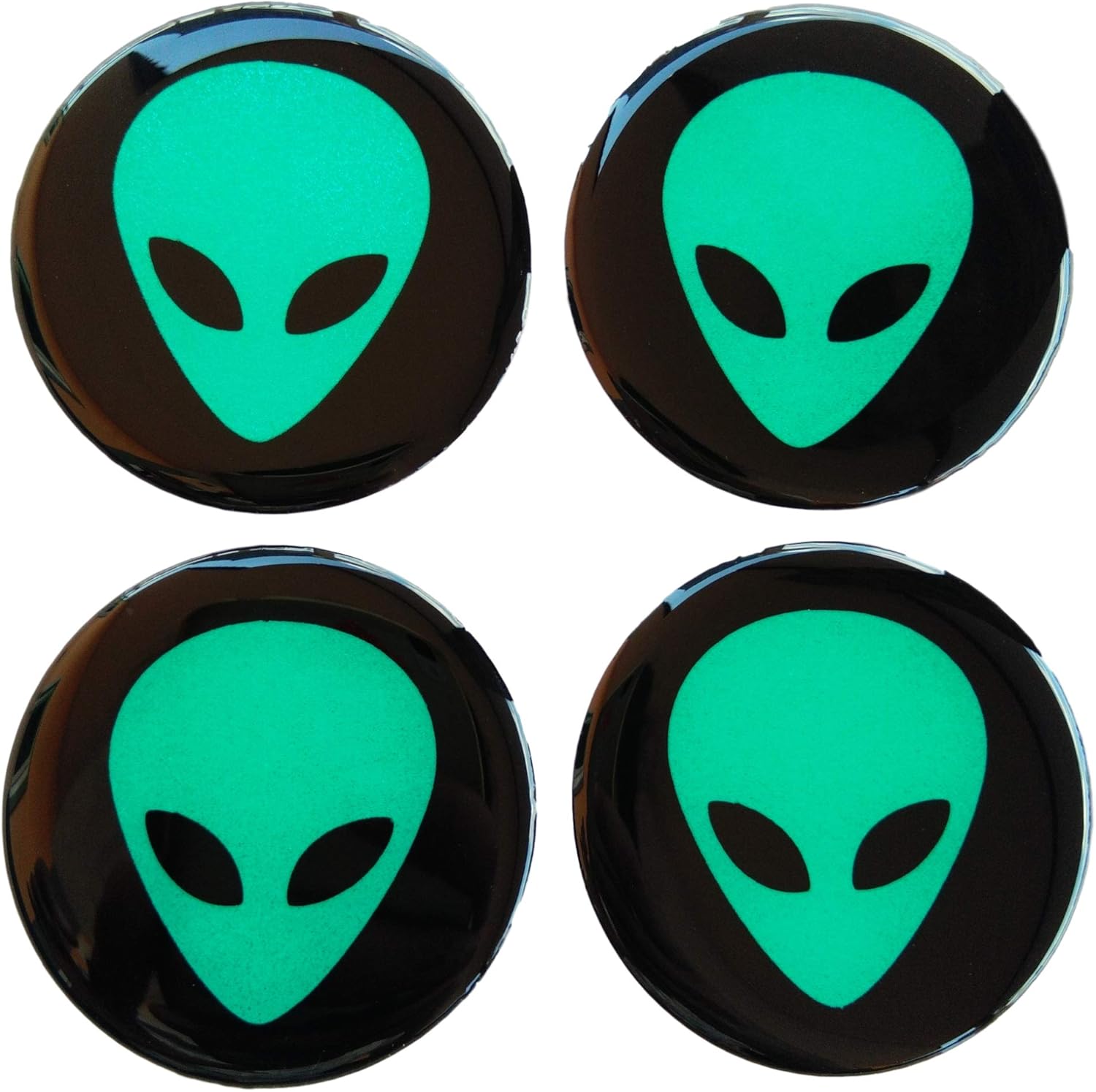 cushystore 外星人 ufo 65 毫米半球形 3d *反光黑色车轮 4 件帽毂