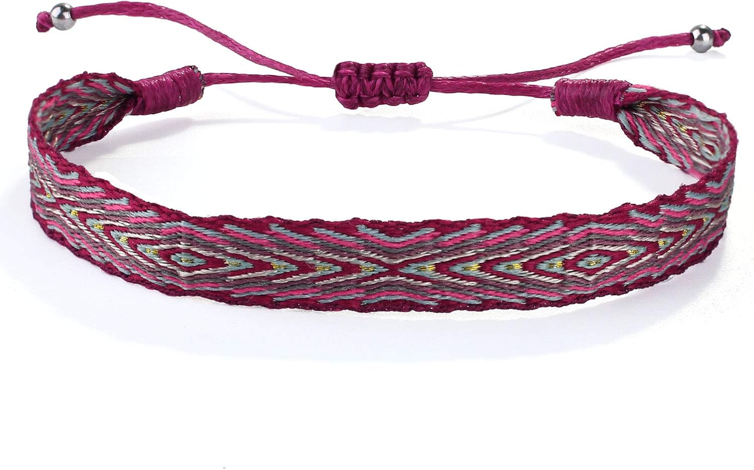 kelitch 女式丝绸编织友谊手镯堆叠缠绕式手镯波西米亚魅力可调节手镯