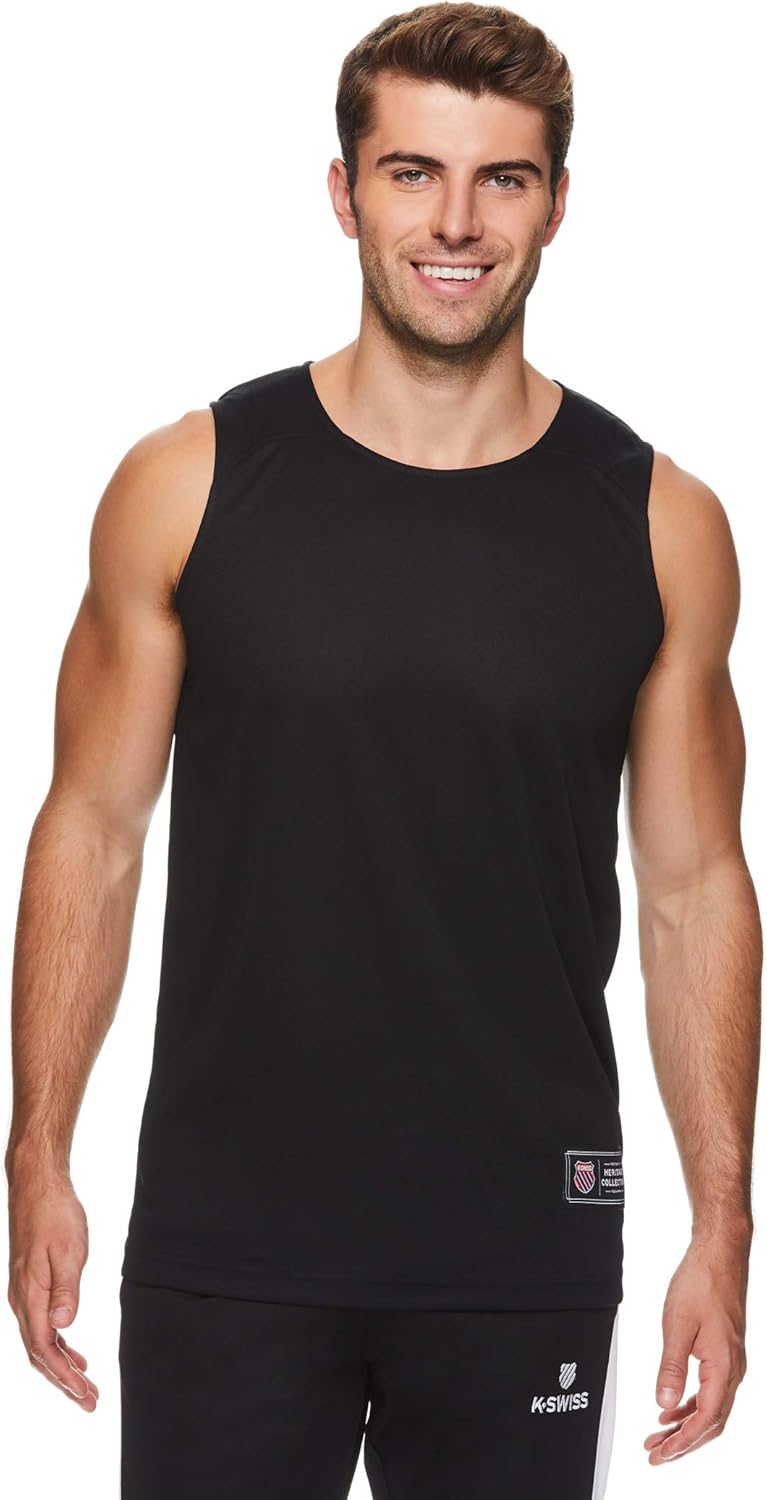 k-swiss 男士肌肉背心 - 无袖锻炼和健身房 t 恤
