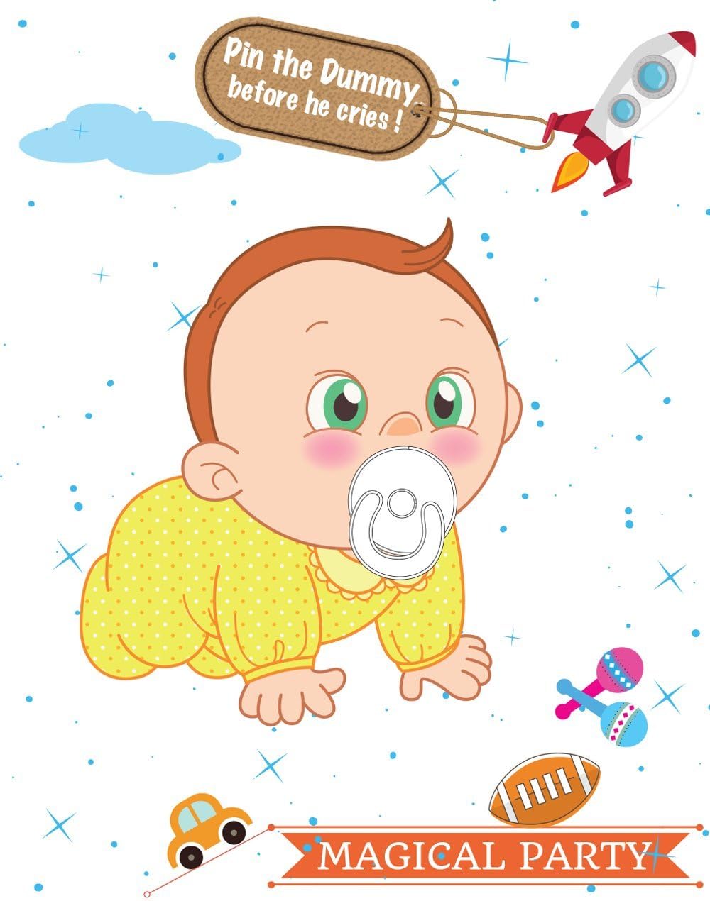 宝宝安抚奶嘴,宝宝派对游戏,派对礼物游戏派对用品,新款,两张海报