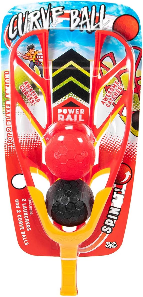 hog wild curve ball – 户外游戏套装 – 使用特殊轨道球拍打旋转