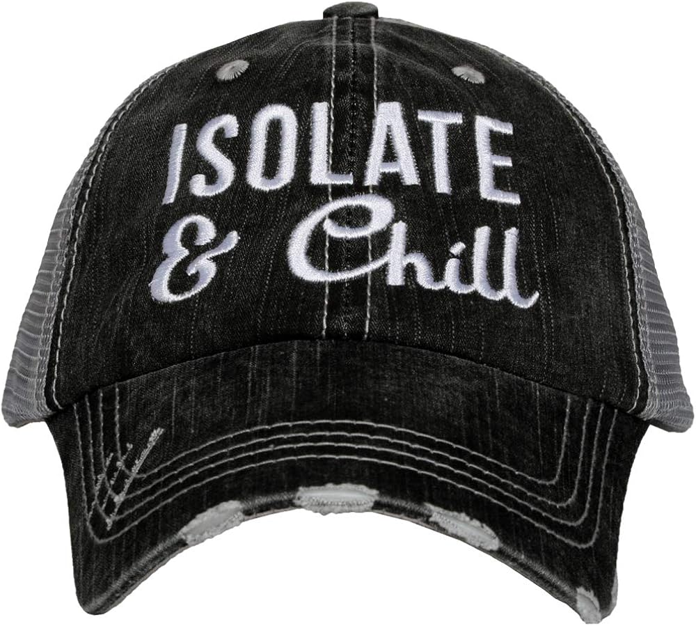 katydid 女士刺绣 isolate & chill 做旧棒球帽灰色