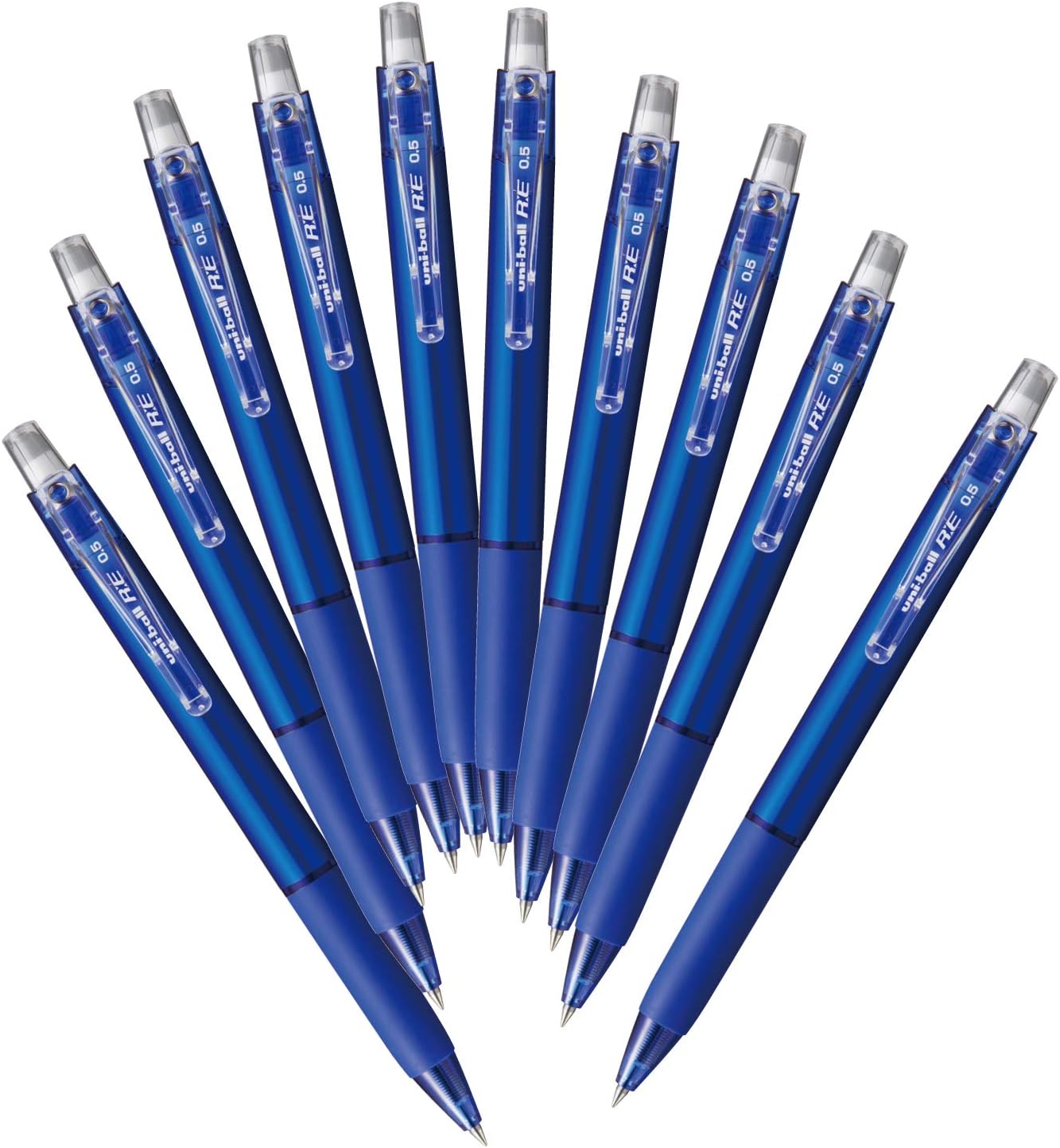 三菱铅笔 可擦圆珠笔 uniball re 开放式笔 0.5 钴蓝 10支 urn23505.