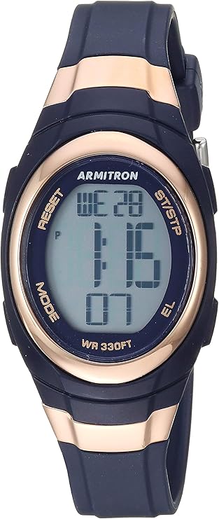armitronsport女士电子手表有数字计时功能带树脂表带457034