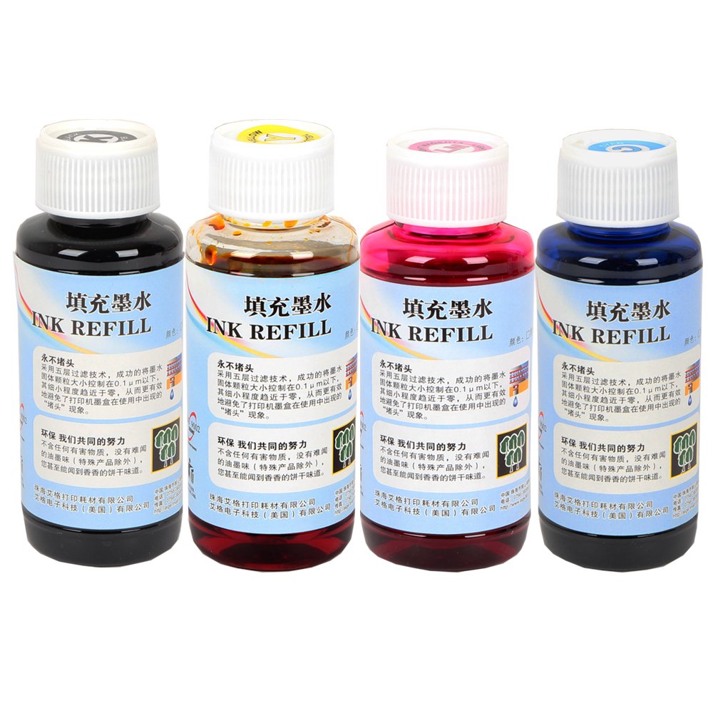 艾格特 佳能墨盒填充墨水 四色套装400ML 碳零