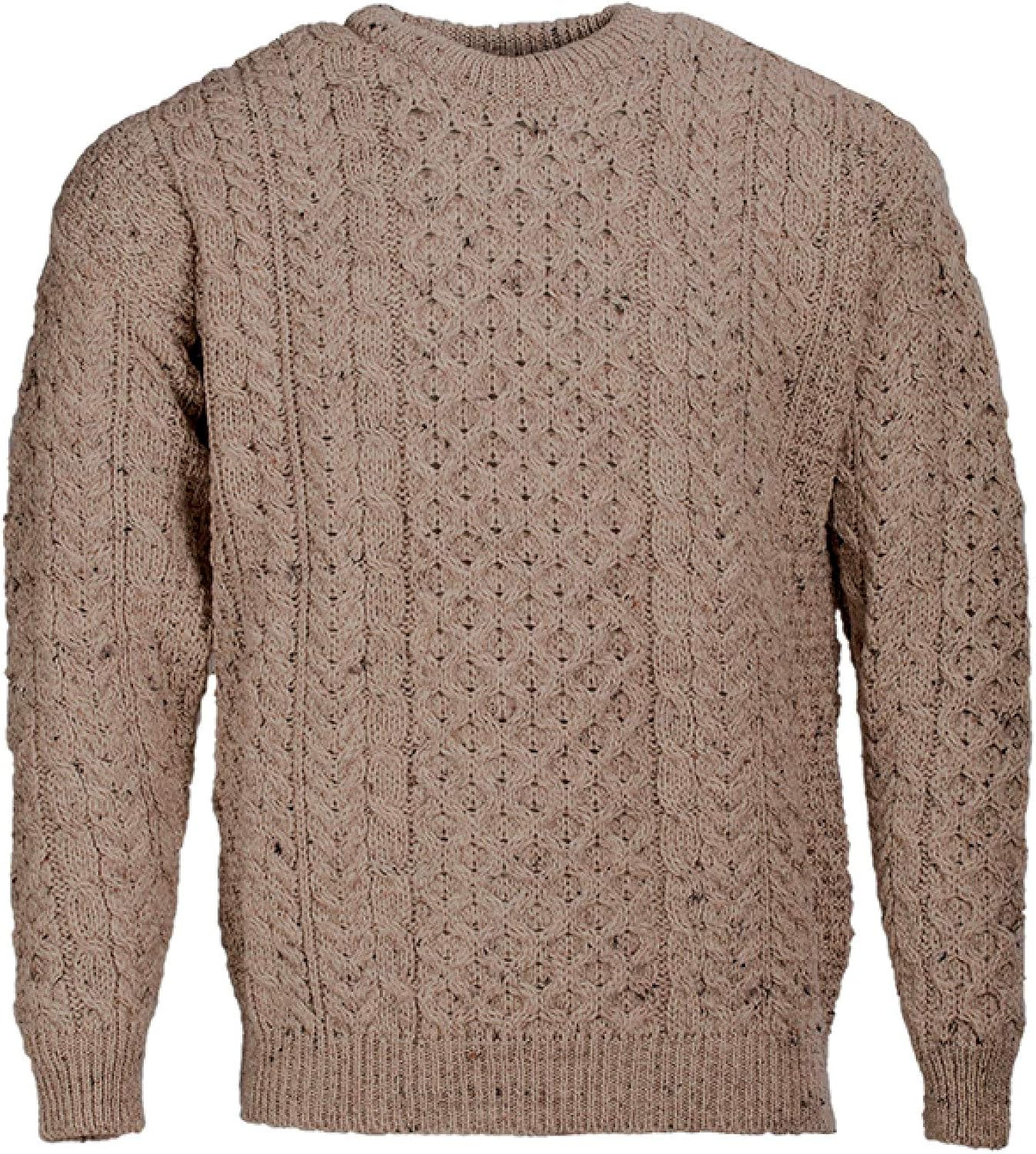 传统羊毛圆领 aran 毛衣