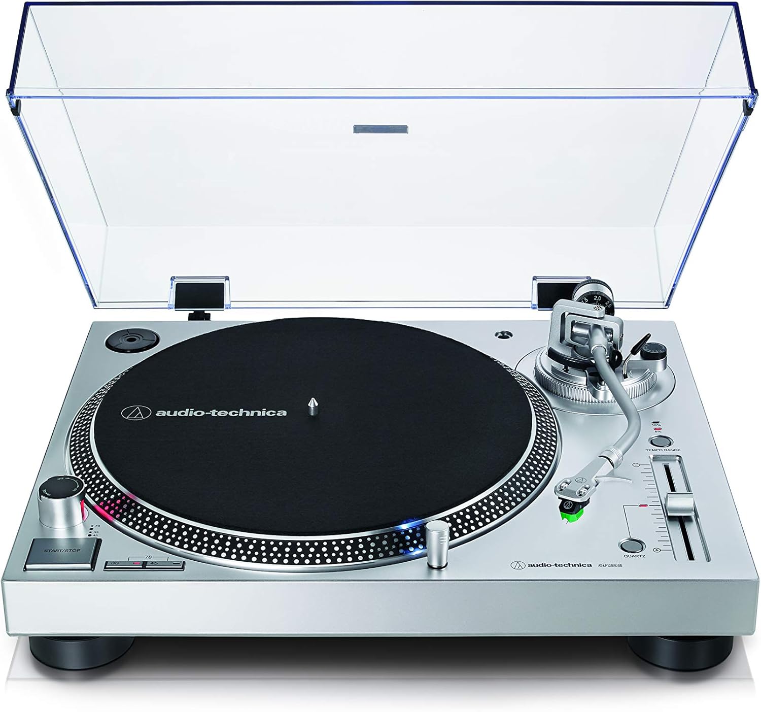 audio-technica 铁三角 at-lp120x 直驱唱片机(模拟/usb),银色