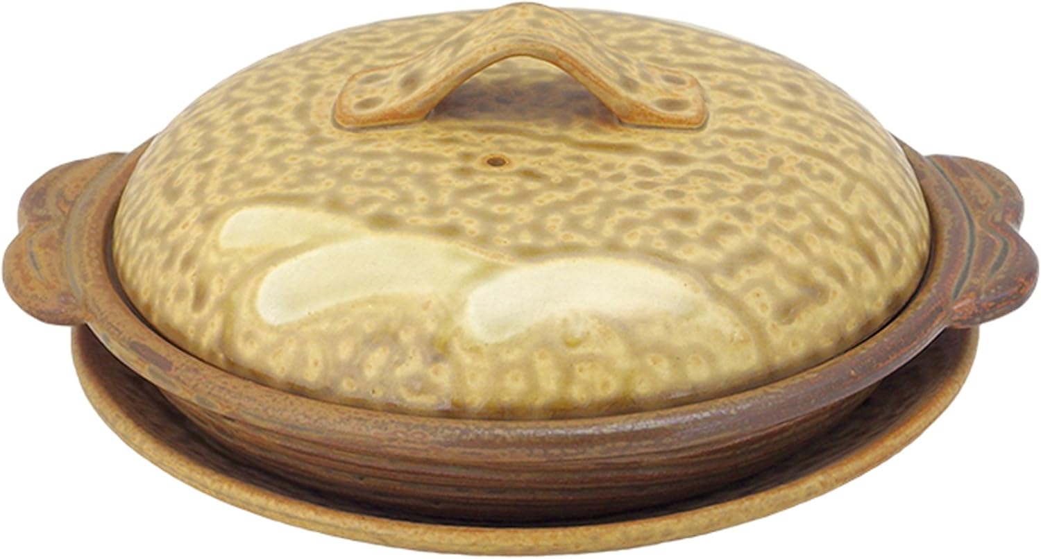 初山窑 中盘 乌龙色 19φ×3hcm 伊罗保 柳川土锅盘子 yh-297-04