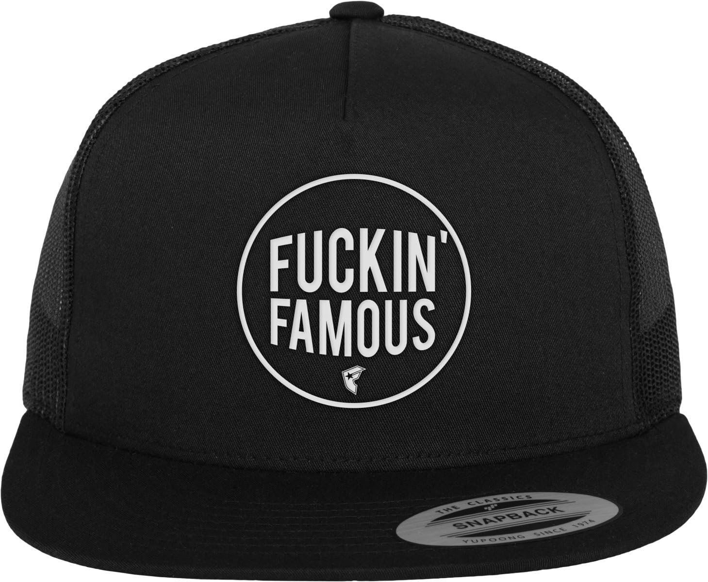 famous stars and straps *in famous 字样卡车司机帽,黑色,均码