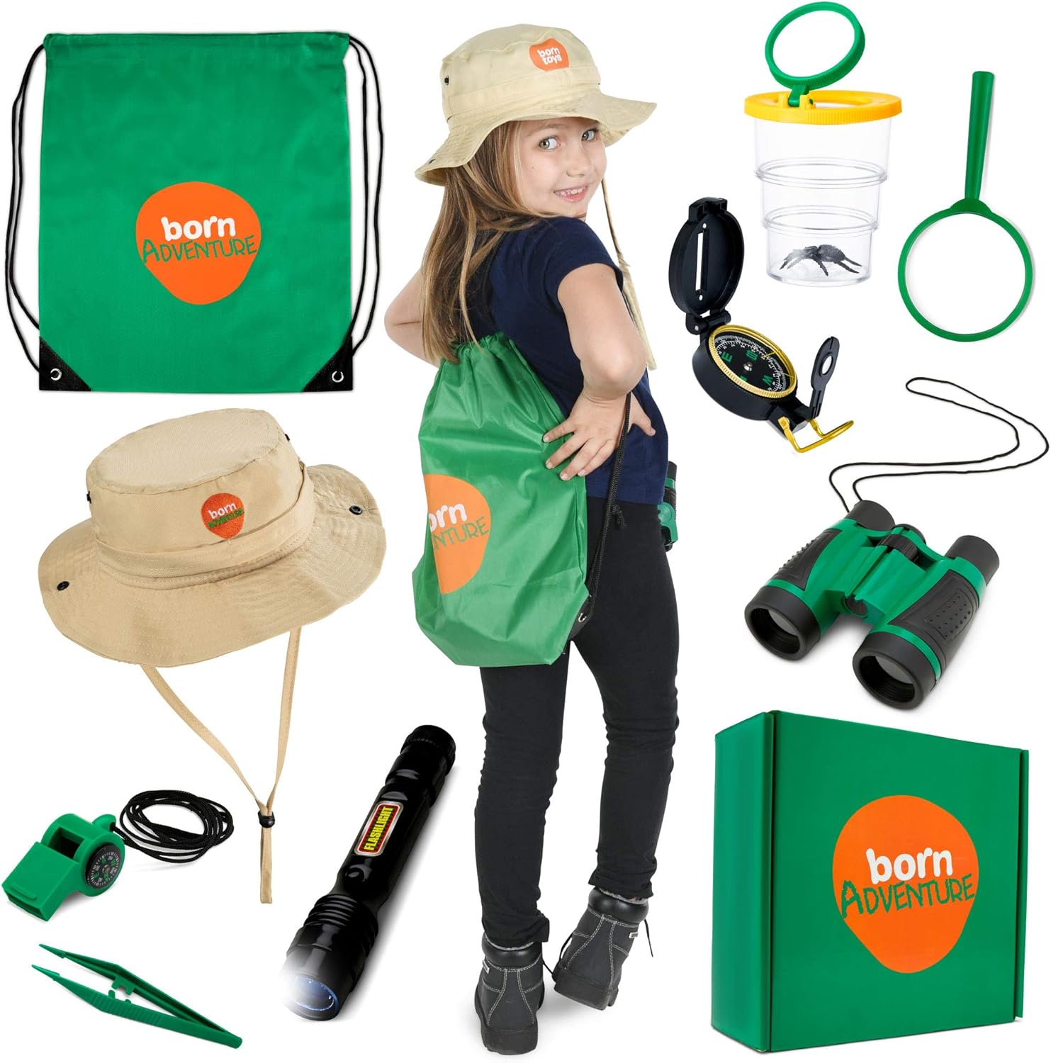 儿童户外探险者套装,带 backyard safari hat 自然,zoo keeper,park