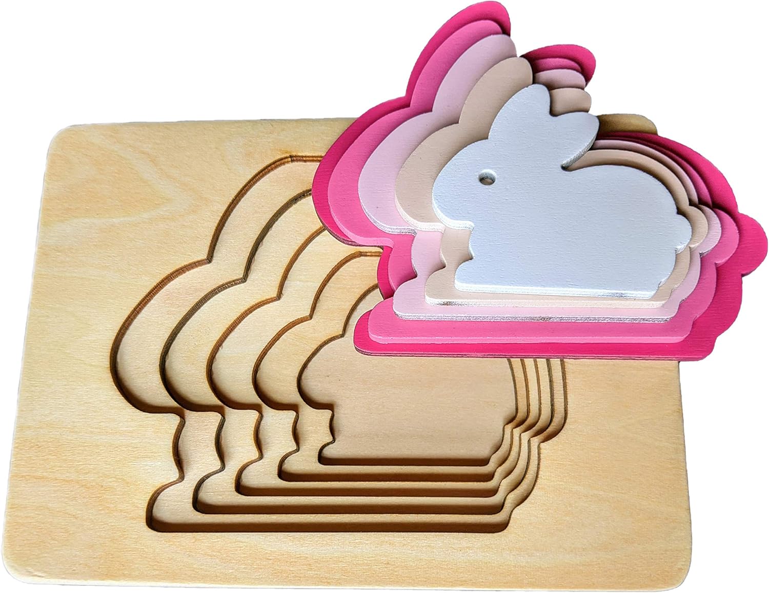 simplistic homes 木制堆叠玩具 幼儿木制形状动物拼图玩具 适合儿童