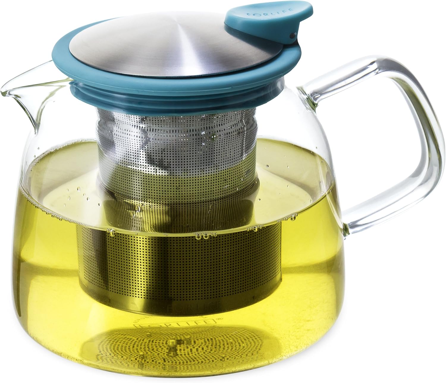 forlife bell glass teapot with basket infuser, 24 oz.