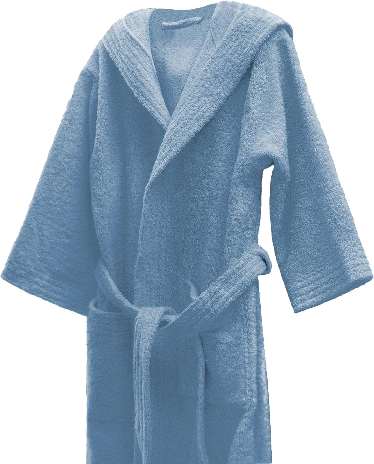 lasa pure kids - 儿童连帽浴袍,4 岁,颜色天蓝色