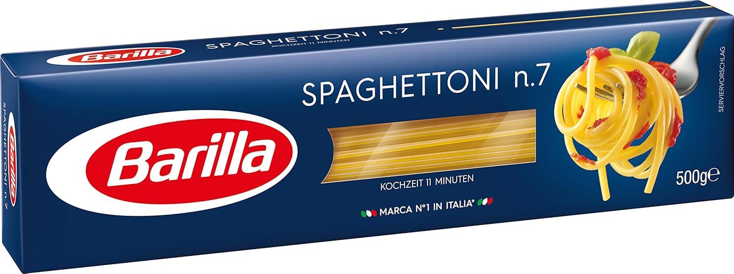 barilla hartweizen pasta spaghettoni n. 7 – 8er pack (8x500g)