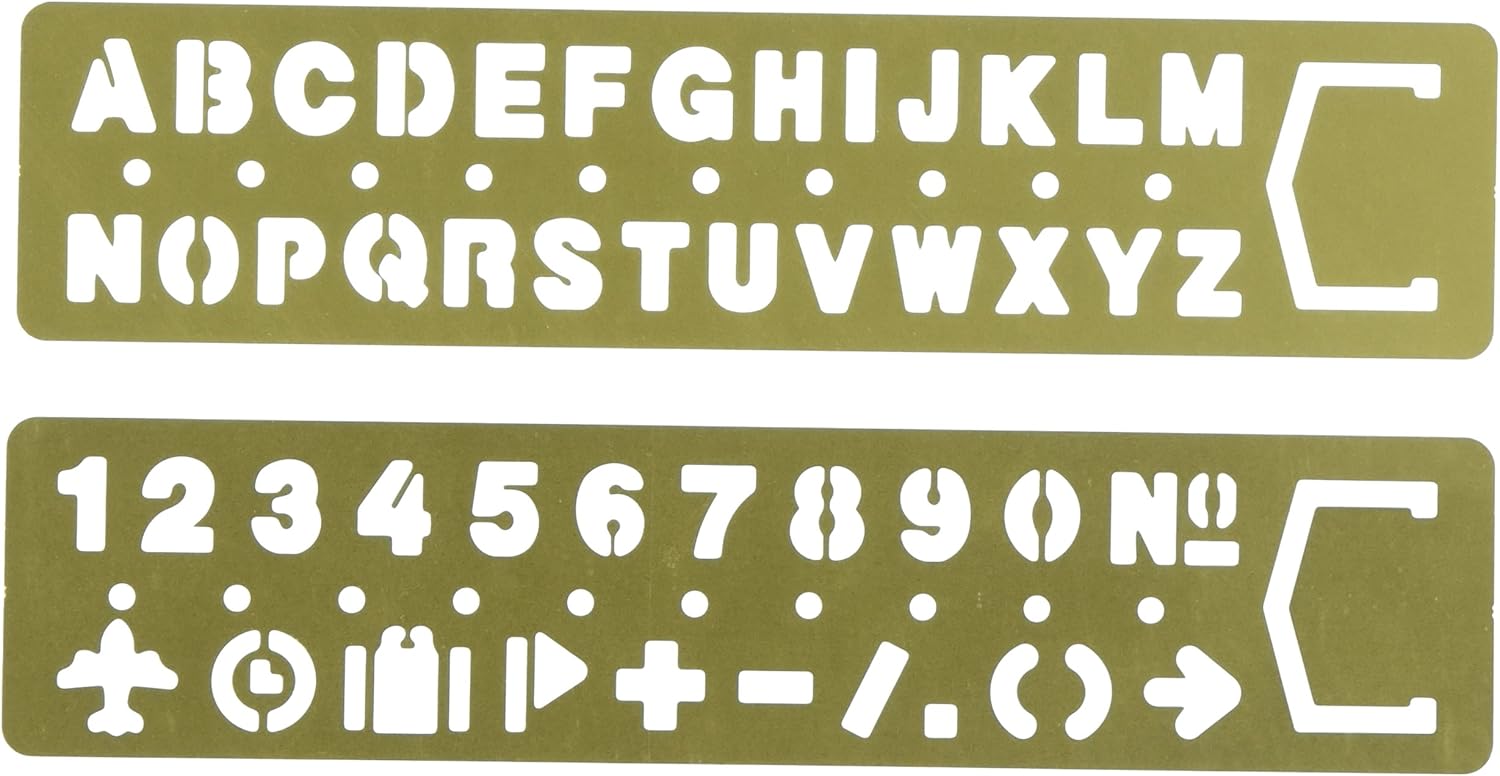 officea 黄铜模板/书签 字母和数字套装