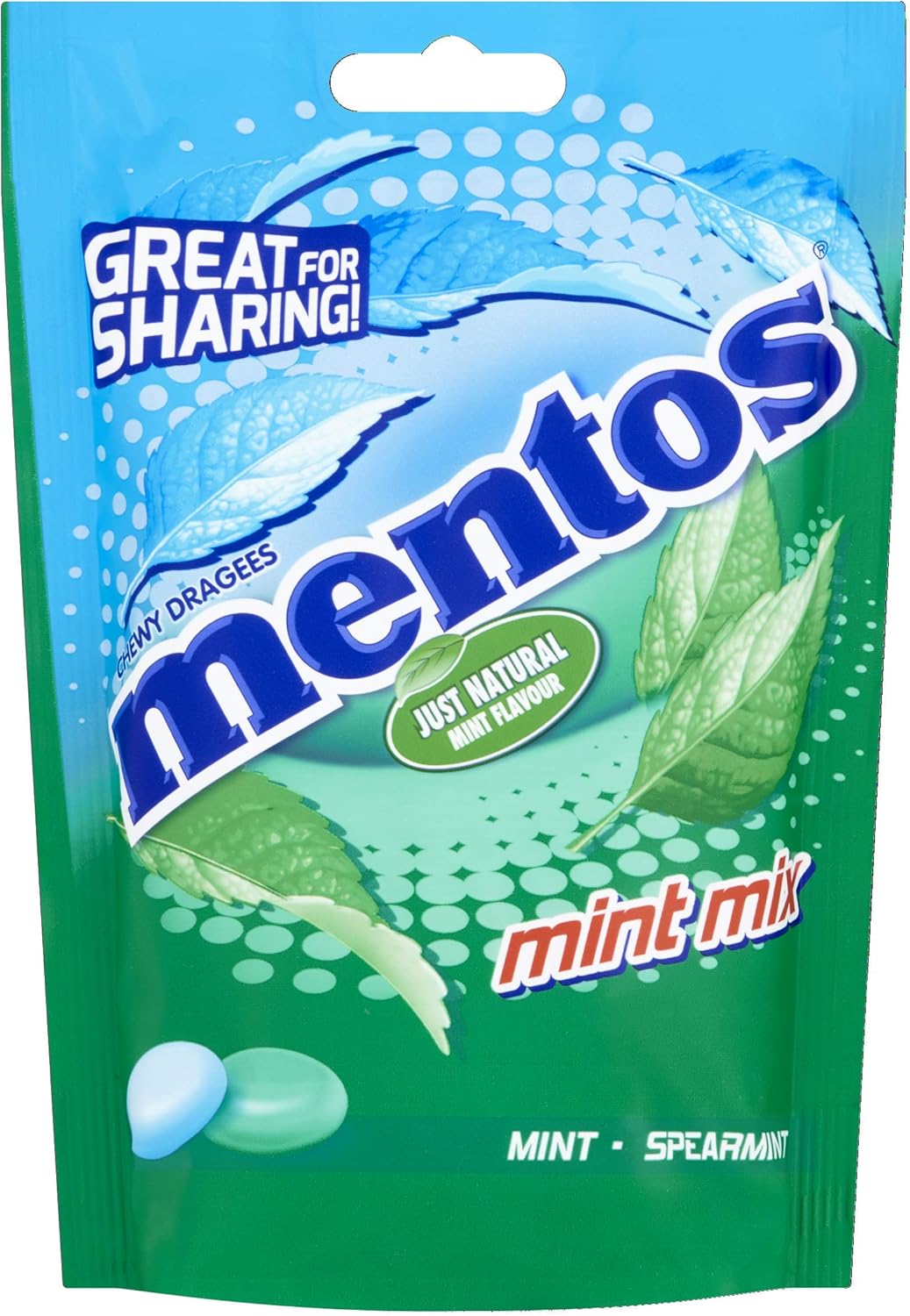 mentos mint chewy dragees sharing pouches, 160g (pack of 7)