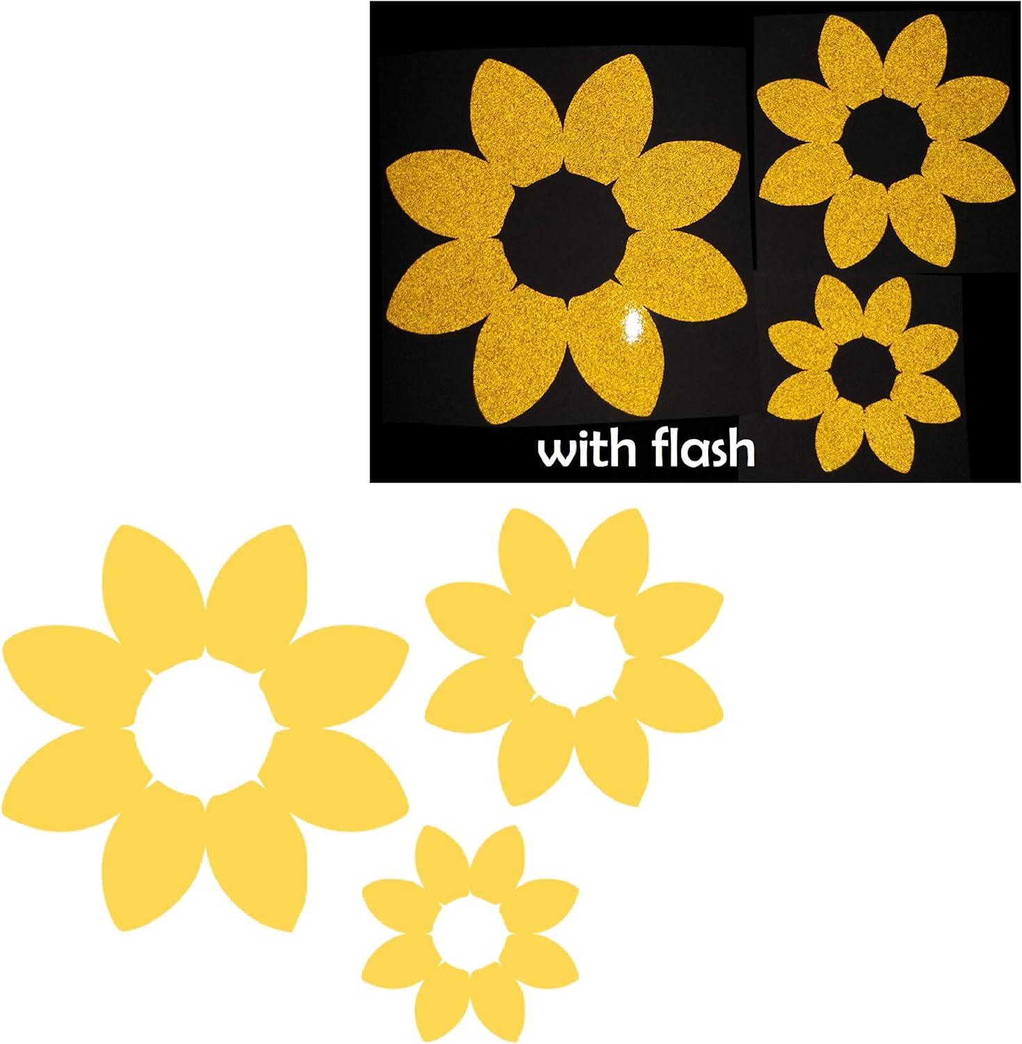 cushystore 3x 向日葵花朵黄色反光贴花乙烯基贴纸高能见度适用于摩托