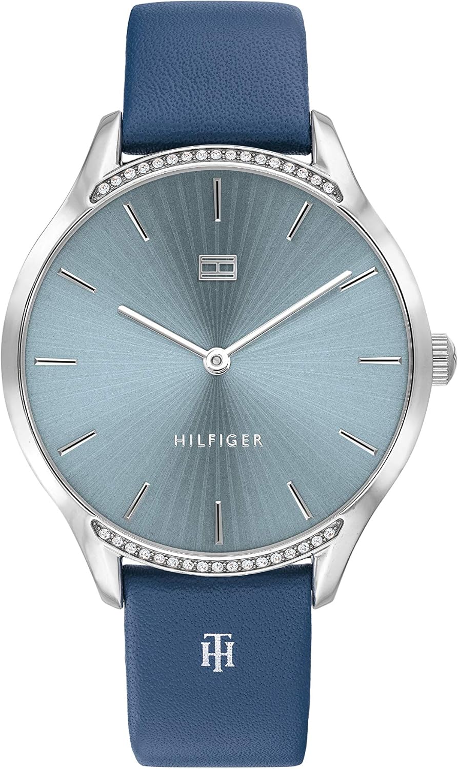 tommy hilfiger 汤米·希尔费格 女士指针式石英手表,带皮革表带