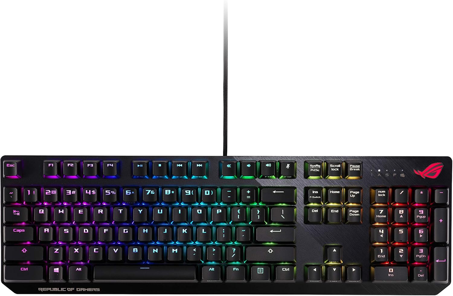 asus 华硕 rog strix scope 游戏键盘(aura-sync,cherry-mx-rgb开关)