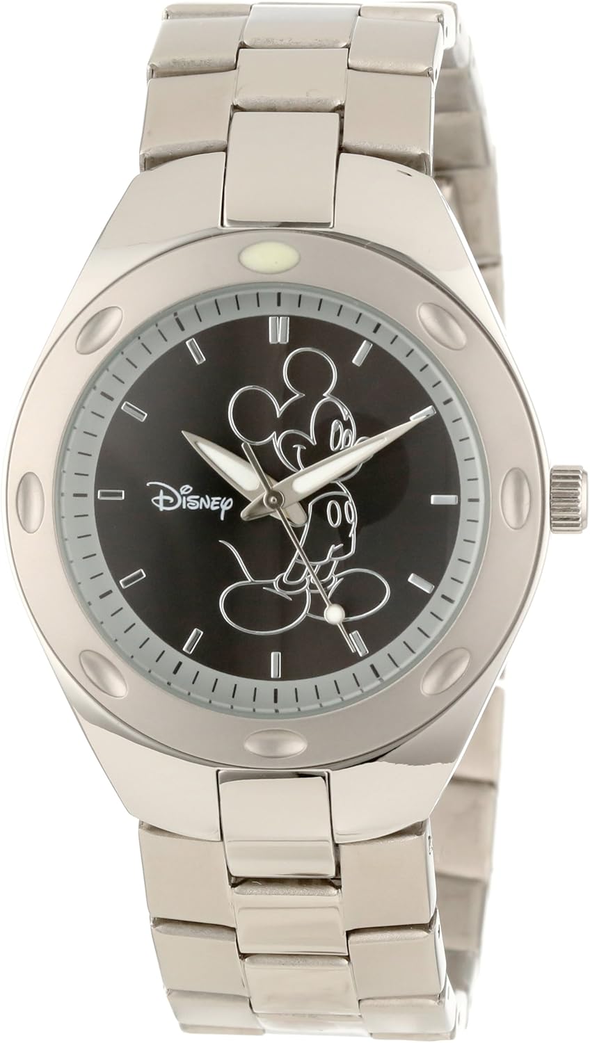disney mens w000481 mickey mouse stainless steel bracelet watch