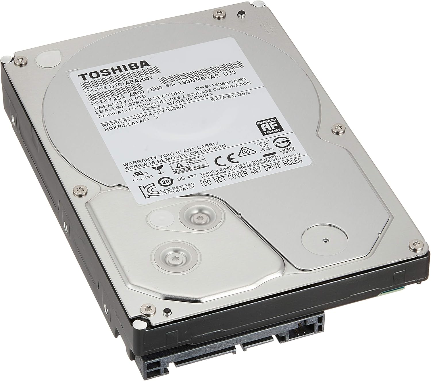 东芝dt01aba200v 2tb sata 6gbps兼容3.5型 内置硬盘