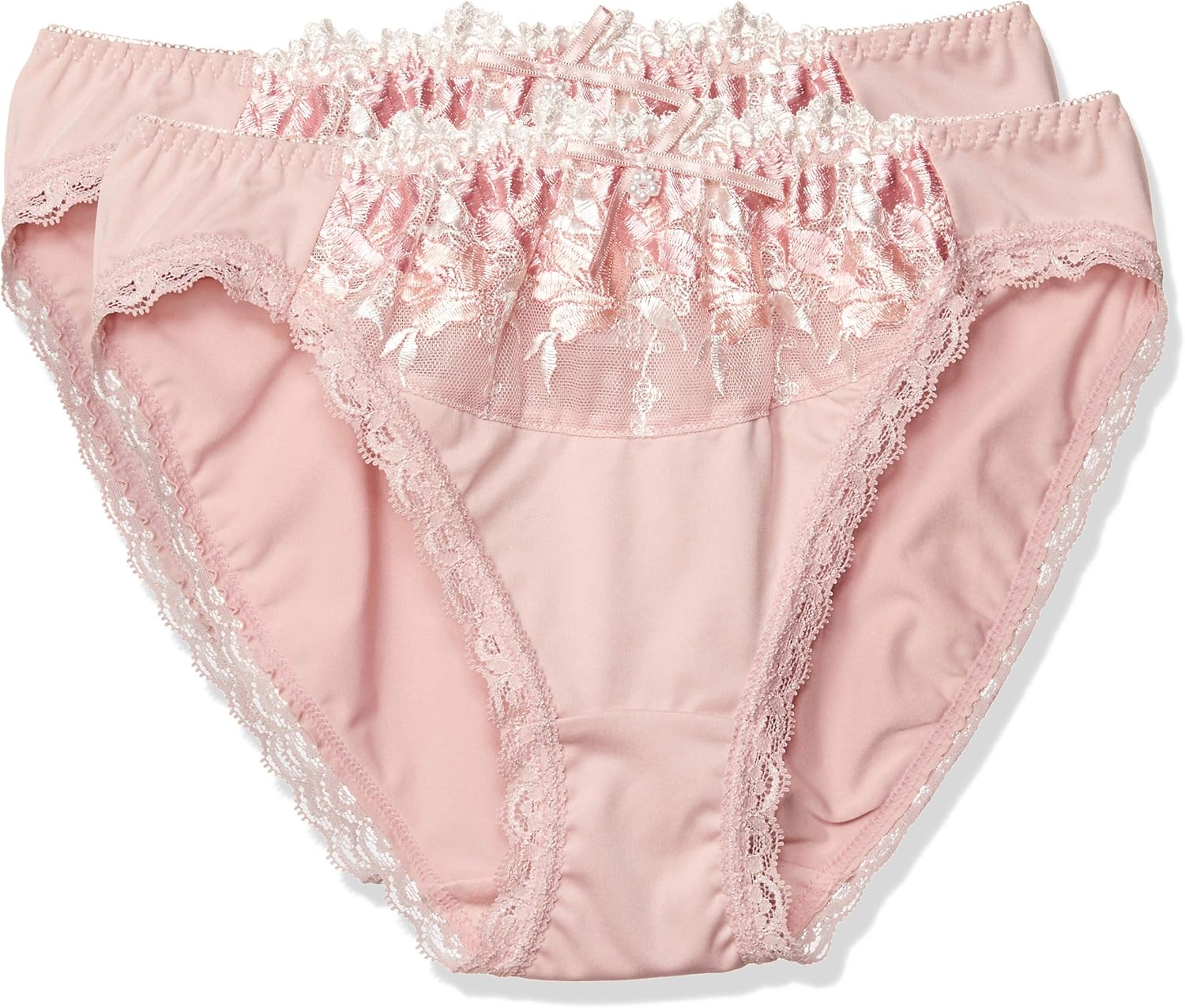 短裤 e-select 搭配内裤 (2件装) 薄纱蕾丝 微弹天竺 侧边高柔线 女士