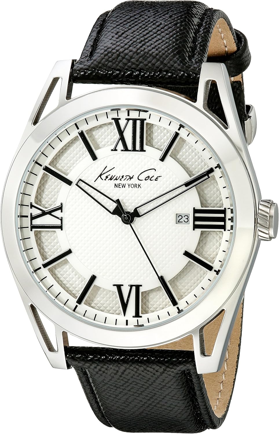 kenneth cole new york 男式 kc8072 经典模拟显示日本石英黑色手表